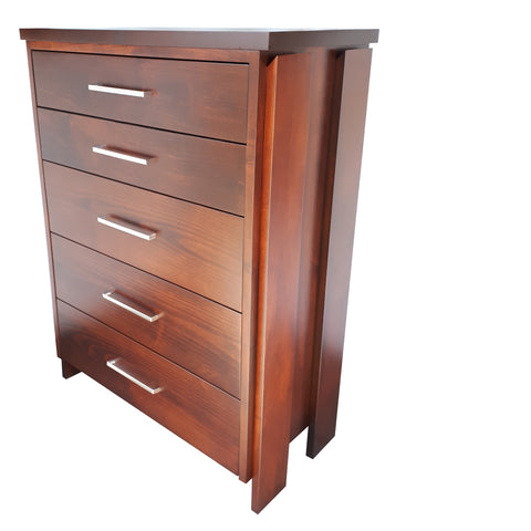 Tofino 5 Drawer Chest - shown in Maple with Coco Cherry stain