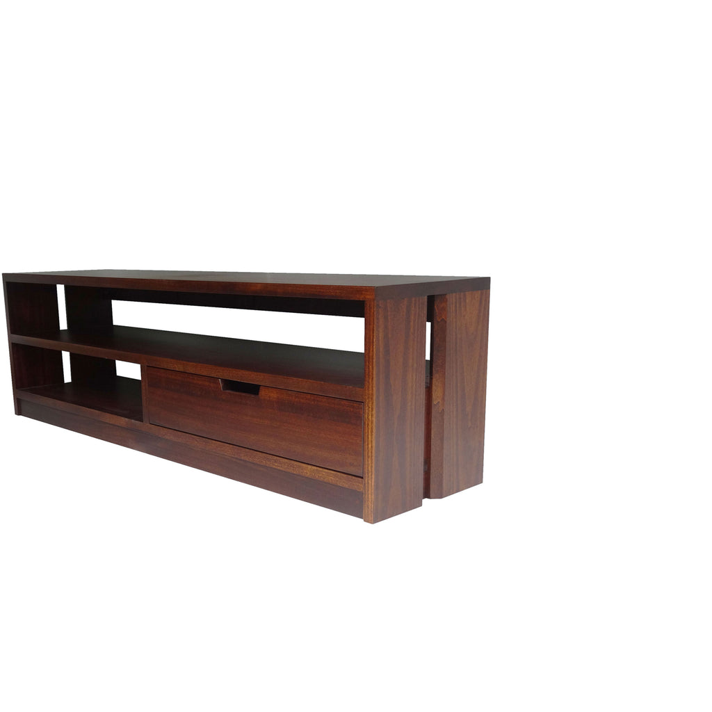 Queue Entertainment unit - Shown in Poplar with Coco Cherry Stain